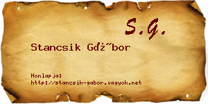 Stancsik Gábor névjegykártya